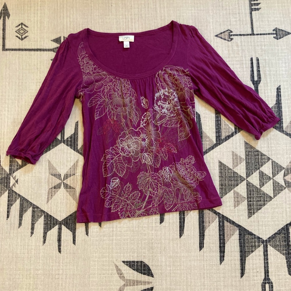 LOFT Peasant Blouse, M